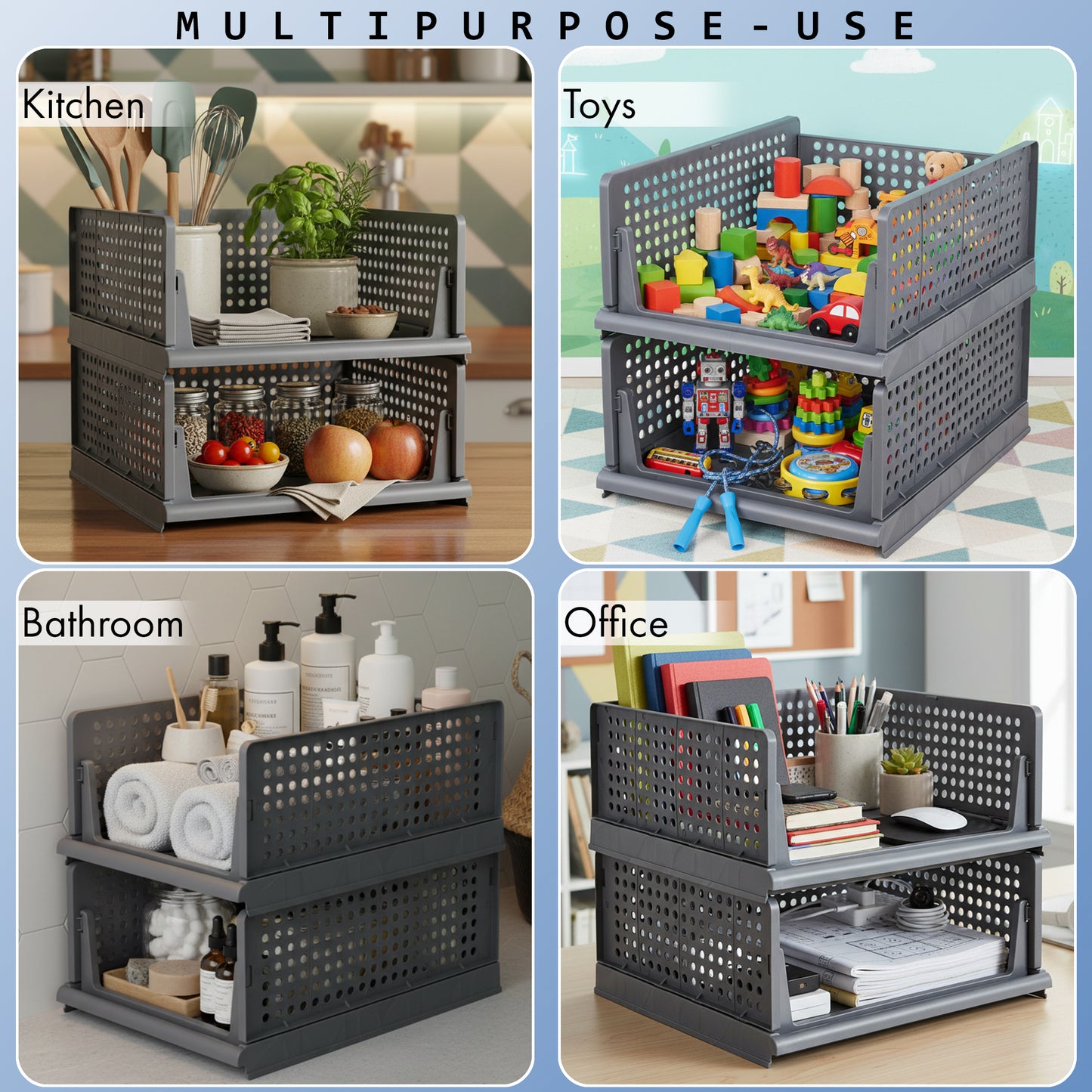 Stackable Multipurpose Wardrobe Organizer for Clothes | Foldable Storage Rack | Homeezify