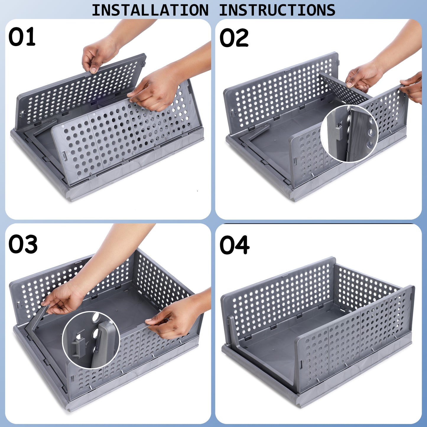 Stackable Multipurpose Wardrobe Organizer for Clothes | Foldable Storage Rack | Homeezify