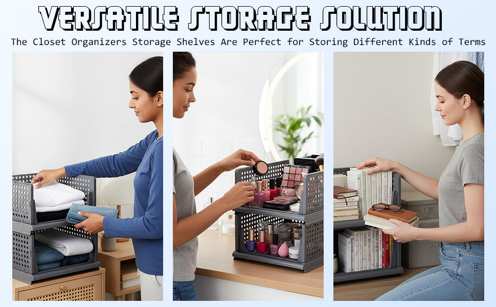 Stackable Multipurpose Wardrobe Organizer for Clothes | Foldable Storage Rack | Homeezify